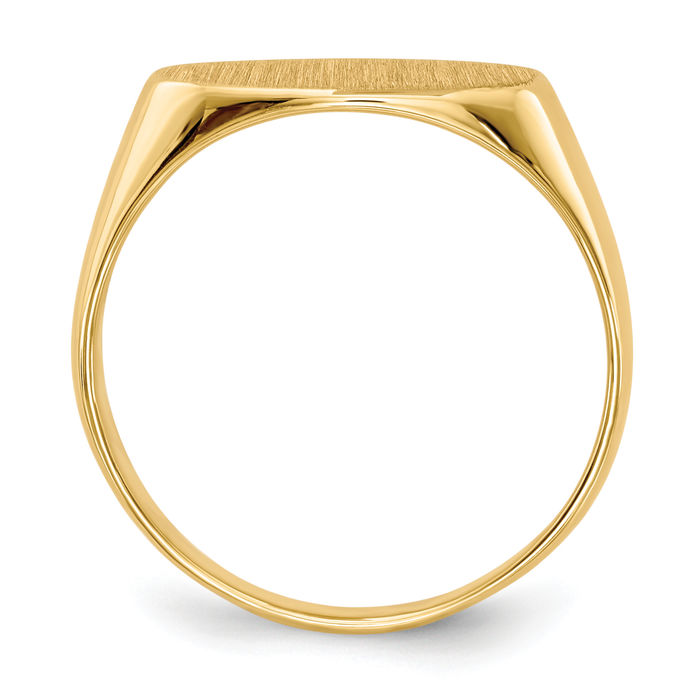 14K Solid Yellow Gold Custom Engraved Signet Ring Handmade Personalized Monogram Initial Letter Band