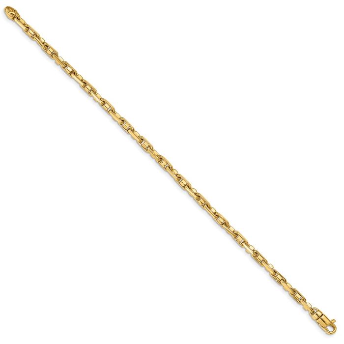 14K Solid Yellow Gold 3.8mm Link Chain Bracelet