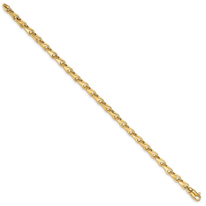 14K Solid Yellow Gold 3.9mm Link Chain Bracelet