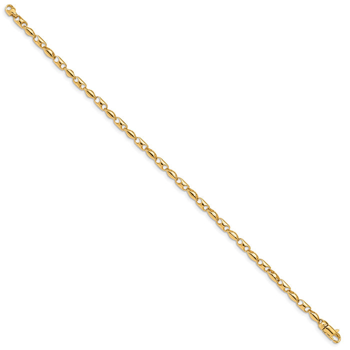 14K Solid Yellow Gold 3.1mm Link Chain Bracelet