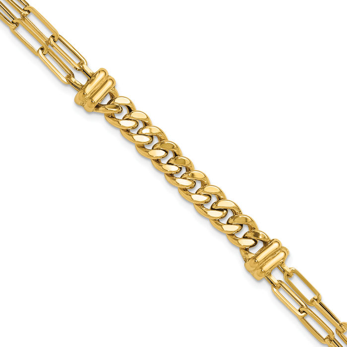 14K Solid Yellow Gold Chain Bracelet