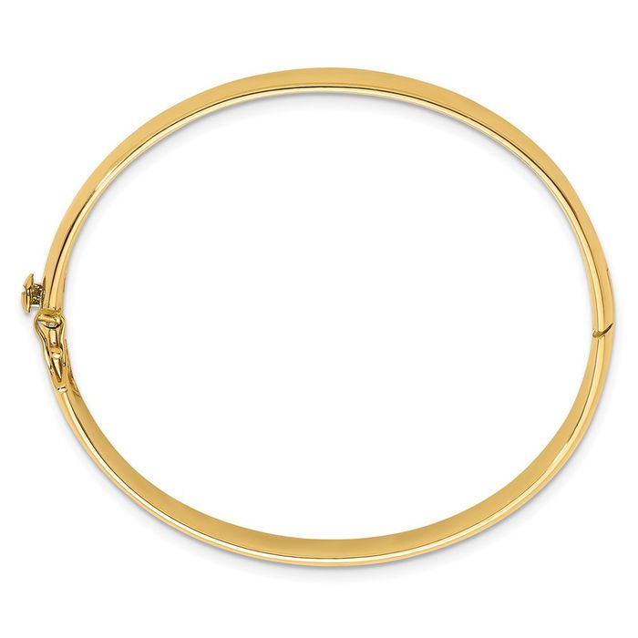 14K Solid Yellow Gold 7.8mm Bangle Bracelet