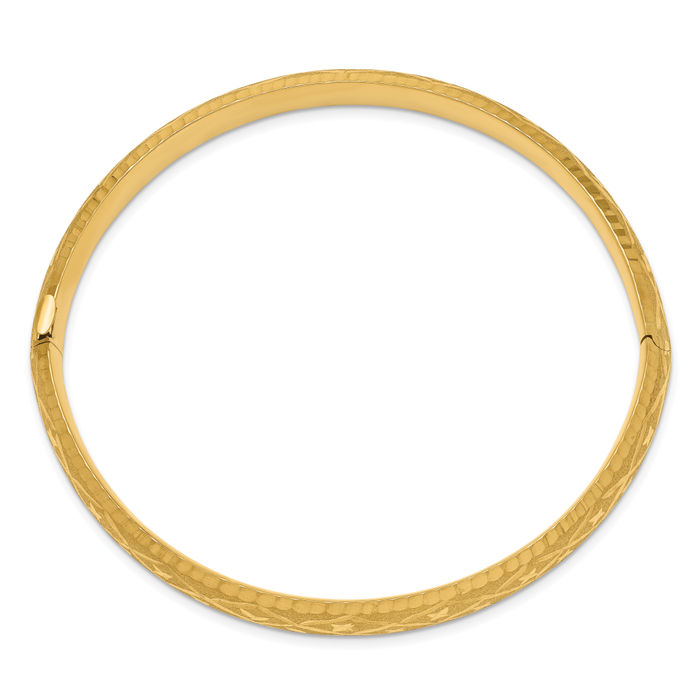 14K Solid Yellow Gold 7.90mm Bangle Bracelet