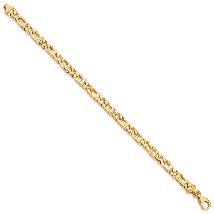 14K Solid Yellow Gold 5.9mm Link Chain Bracelet