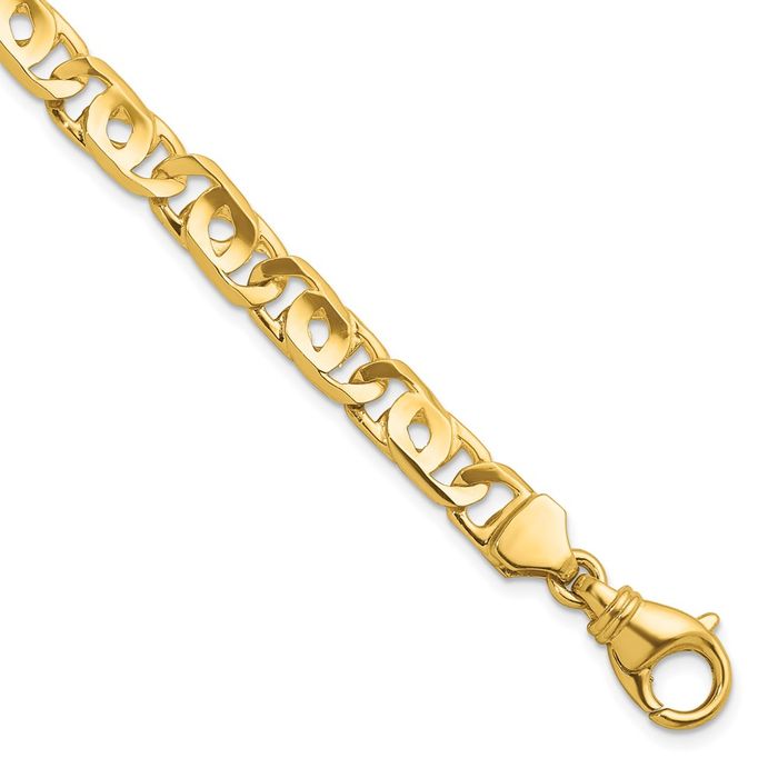 14K Solid Yellow Gold 8.1mm Link Chain Bracelet