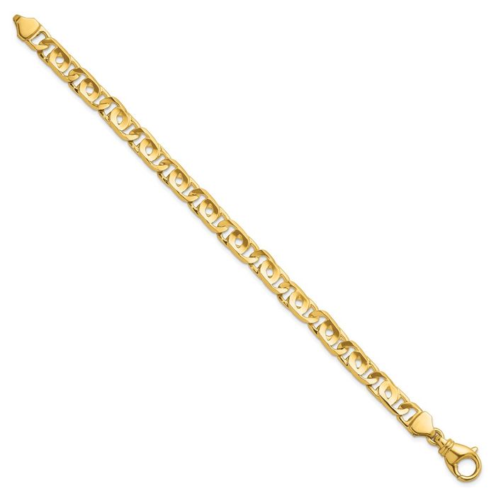 14K Solid Yellow Gold 8.1mm Link Chain Bracelet