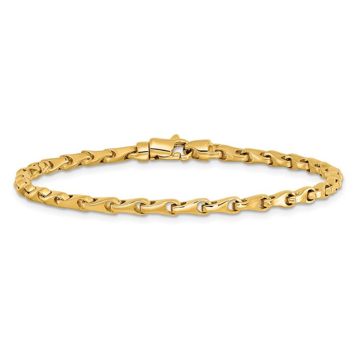 14K Solid Yellow Gold 3.9mm Link Chain Bracelet