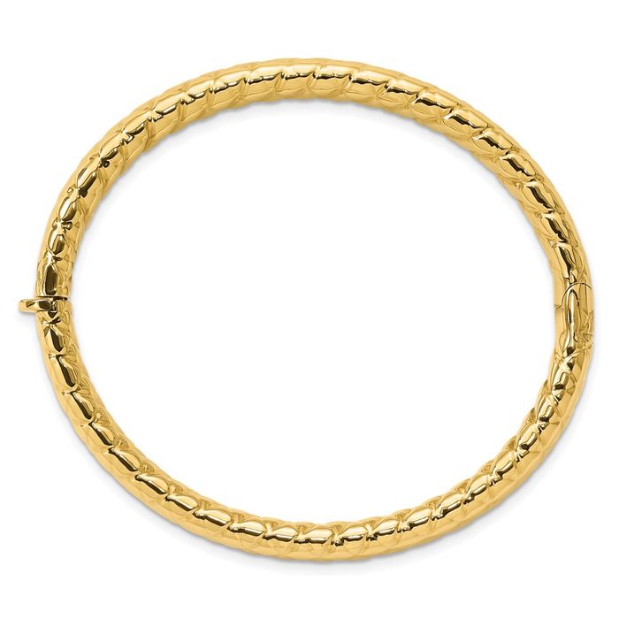 14K Solid Yellow Gold 8.3mm Bangle Bracelet