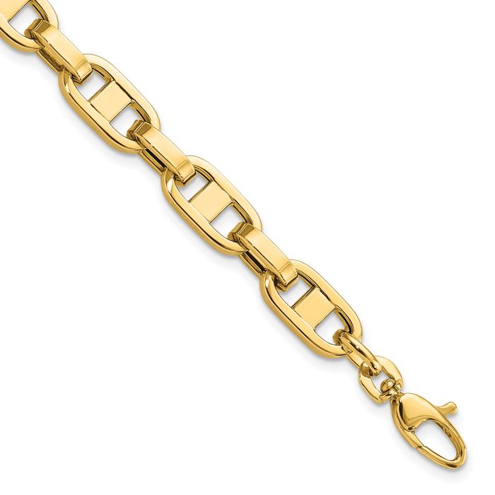 14K Solid Yellow Gold Link Chain Bracelet