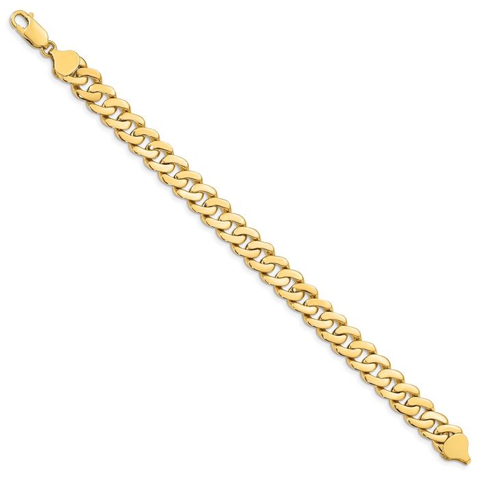 14K Solid Yellow Gold 8.5mm Link Chain Bracelet