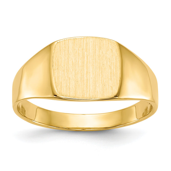 14K Solid Yellow Gold Custom Engraved Signet Ring - Picture 9 of 44