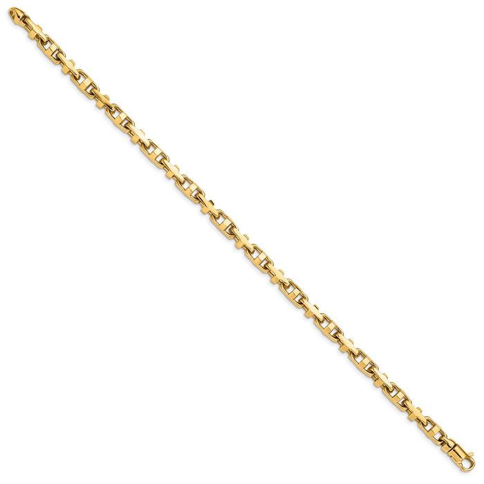 14K Solid Yellow Gold 5mm Link Chain Bracelet