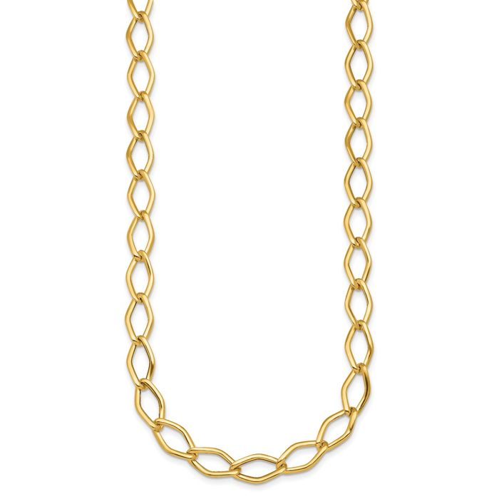 14K Solid Yellow Gold 8mm Chain Necklace