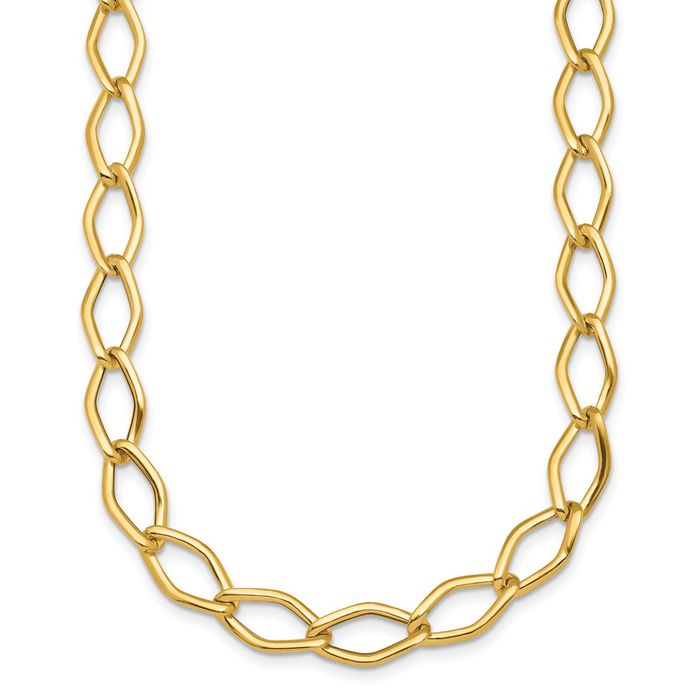 14K Solid Yellow Gold 8mm Chain Necklace