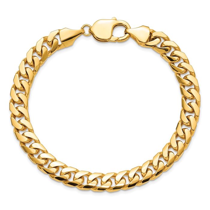 14K Solid Yellow Gold 5.25mm Miami Cuban Curb Link Chain Bracelet