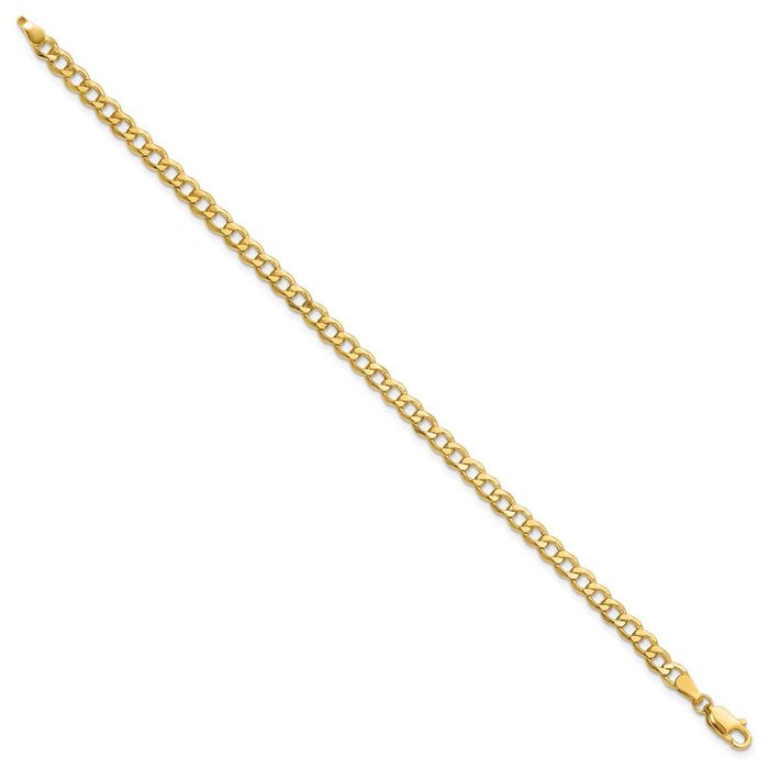 Brazalete de cadena de eslabones de 4,3 mm de oro amarillo macizo de 10K - Imagen 8 de 24