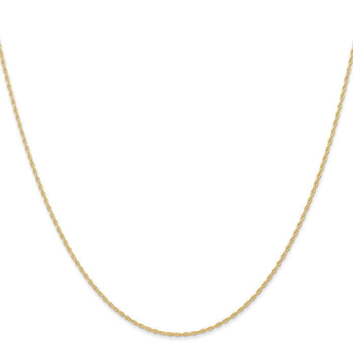 14K Solid Yellow Gold 0.95mm Cable Rope Chain Twisted Link Necklace