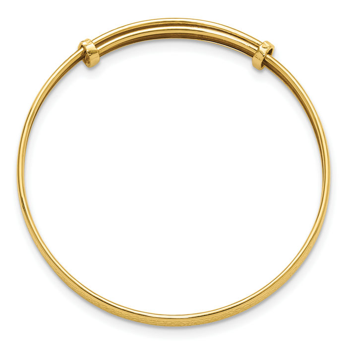 14K Solid Yellow Gold Flexible Bangle Bracelet