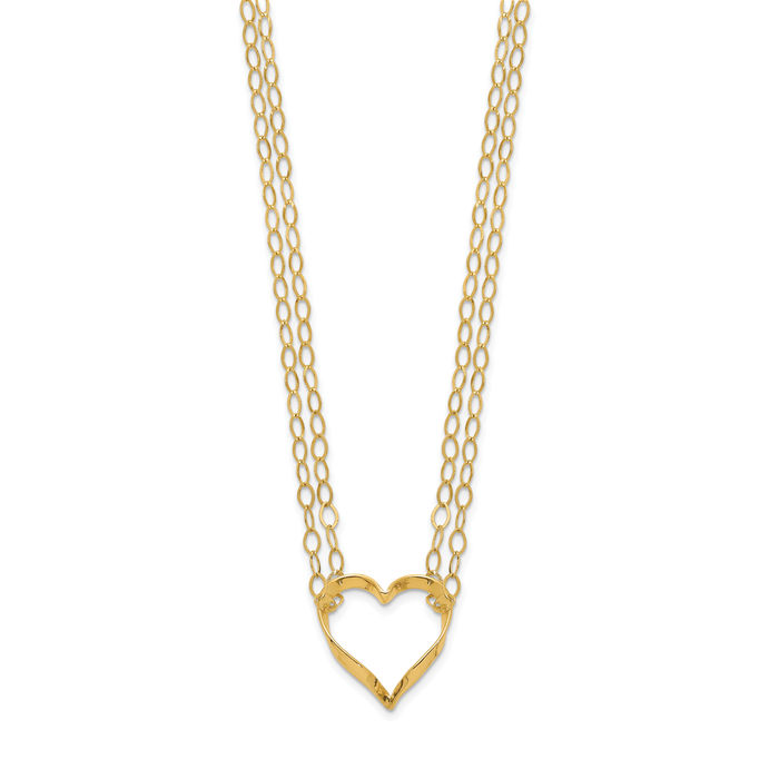 Solid 14k Yellow Gold online Heart With Adjustable Band