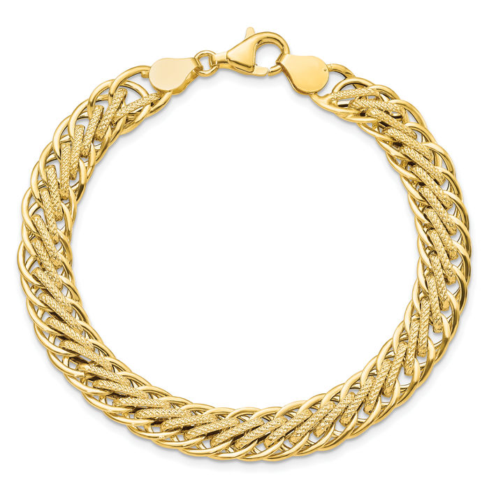 14K Solid Yellow Gold Link Chain Bracelet