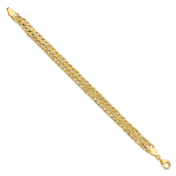 14K Solid Yellow Gold Link Chain Bracelet