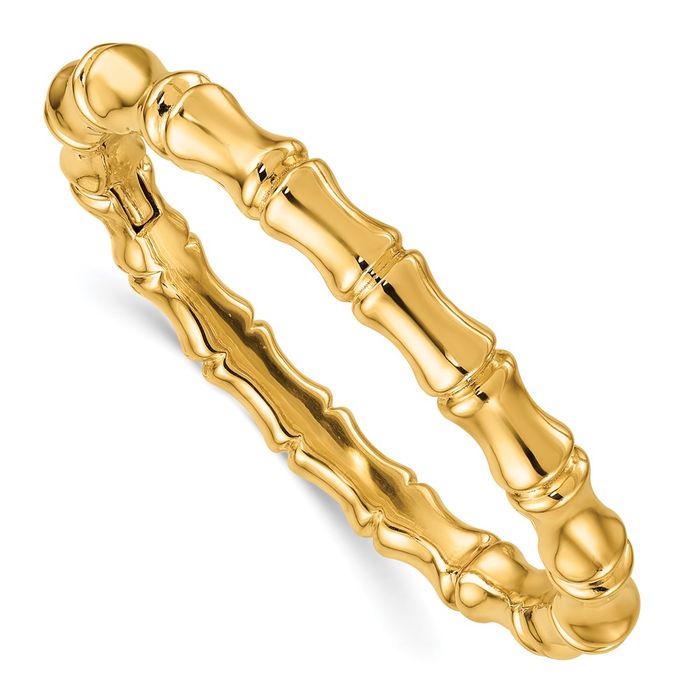 14k Yellow Gold 3.4mm Bamboo Ring (size 7) 1 Piece 14K Copper Clad Gold Pressed Flat Chain, Bamboo Link