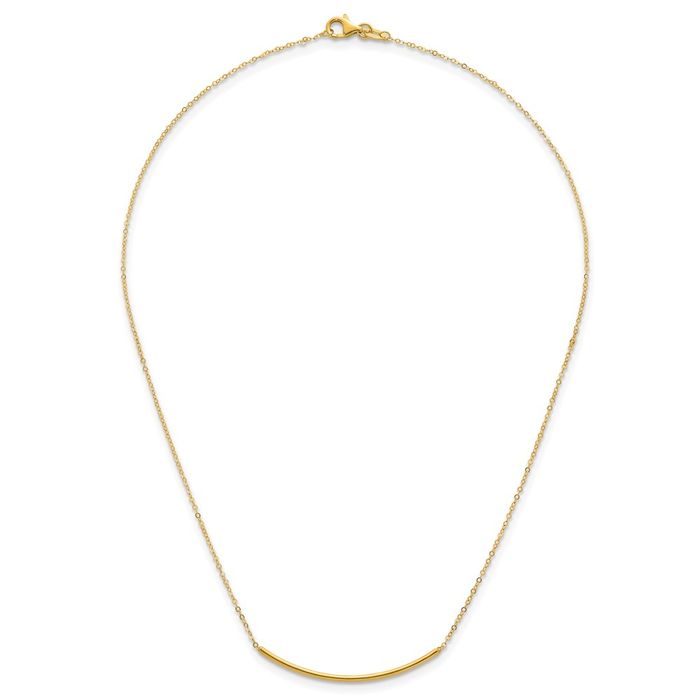 14K Solid Yellow Gold Bar Necklace Chain