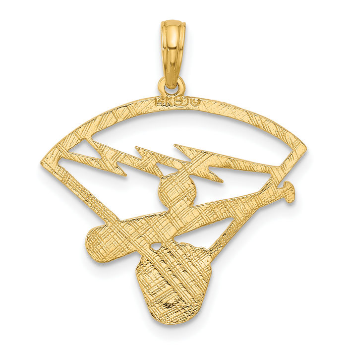 14K Solid Yellow Gold Baseball Diamond Necklace Softball Charm Sports Pendant