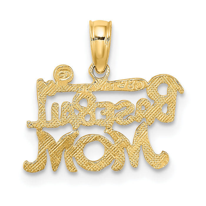 14K Solid Yellow Gold Baseball Mom Necklace Mama Softball Charm Mother Sports Pendant