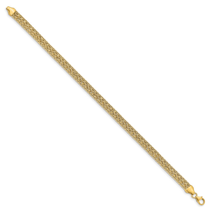 14K Solid Yellow Gold Link Chain Bracelet - Picture 10 of 12