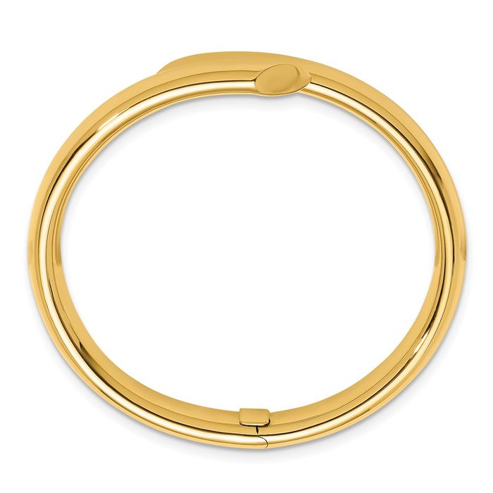 14K Solid Yellow Gold Bypass Bangle Bracelet