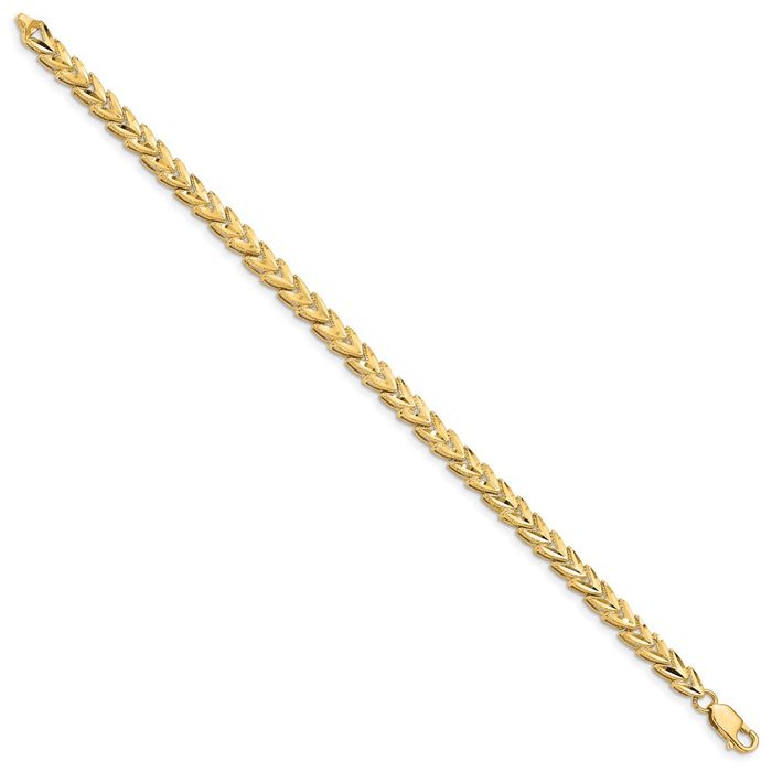 14K Solid Yellow Gold Chain Bracelet