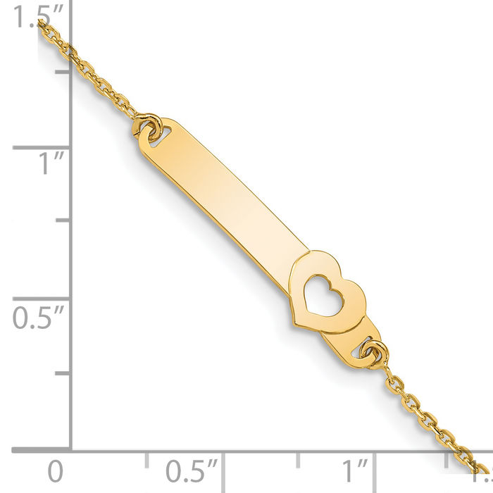 Solid 14k Yellow Gold Heart Ring Band