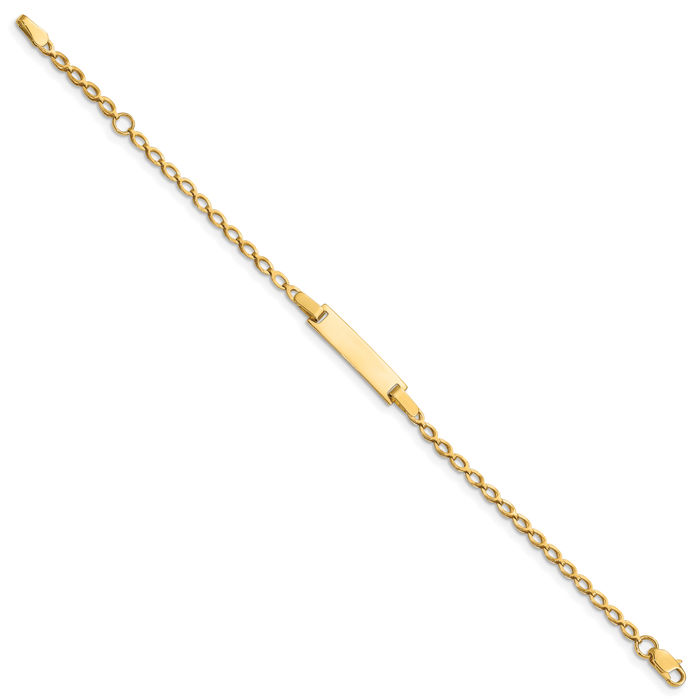 14K Solid Yellow Gold Name Bar Identification ID Bracelet