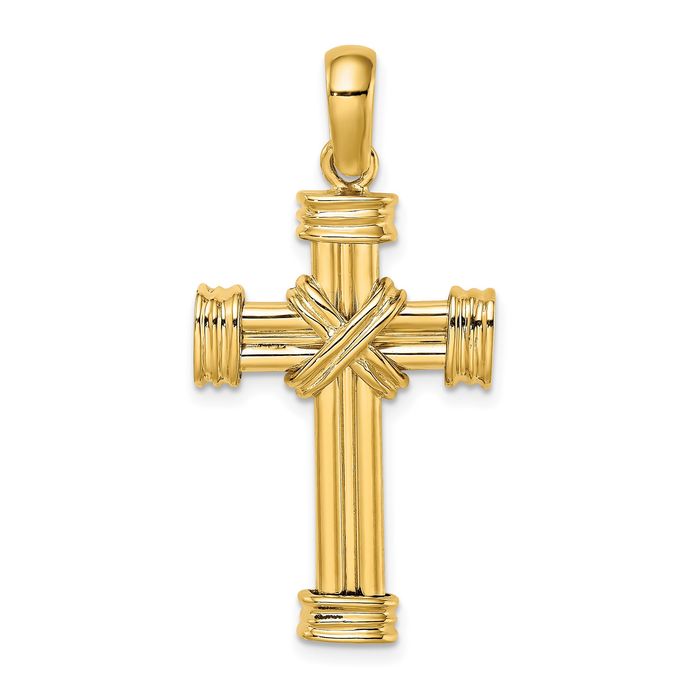 New 14k Yellow Gold Jesus popular On Cross Charm Pendant