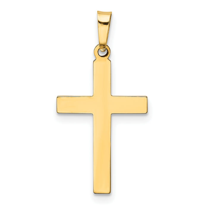 14K Solid Yellow Gold Latin Mexican Holy Cross Necklace Religious Chain Pendant Jesus Christ Charm