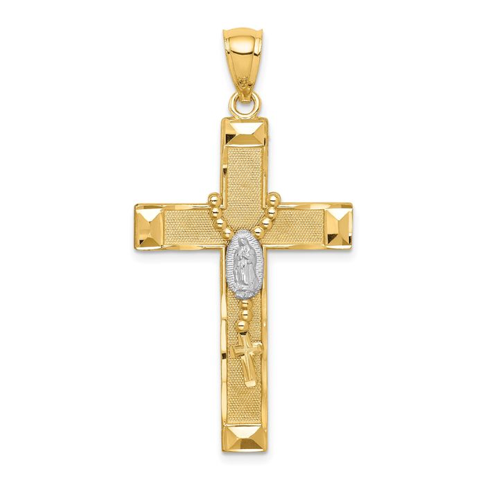 14k popular Solid Gold Cross Pendant Religious Pendant Necklace Charm