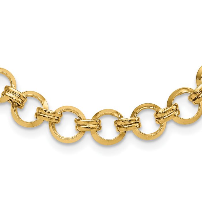 14K Solid Yellow Gold Link Chain Necklace