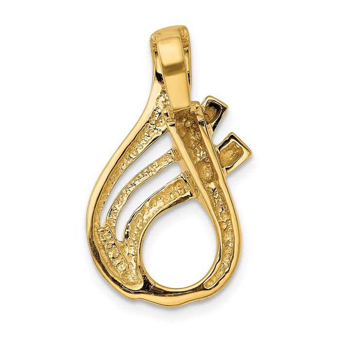 14K Solid Yellow Gold Cubetto Omega Snake 6mm Reversible Slide Necklace Chain Pendant Charm