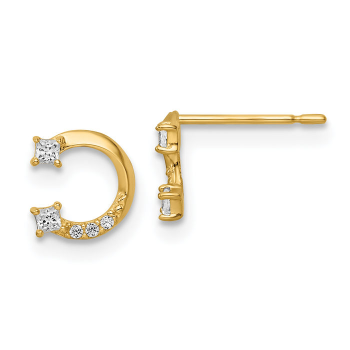 Solid Gold Horse Earrings / Equestrian studs high quality / 14k Animal Earrings