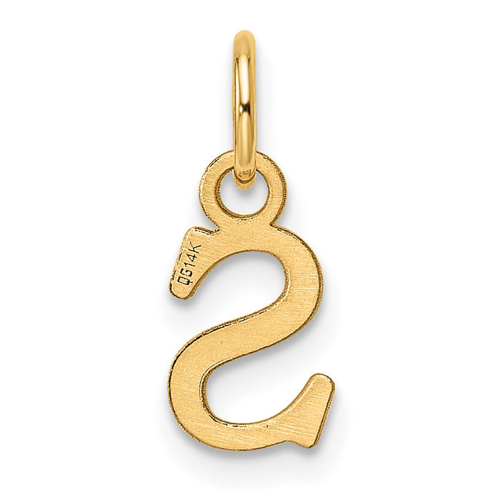 14K Solid Yellow Gold Dainty Letter S Initial Name Monogram Necklace Chain Pendant Charm