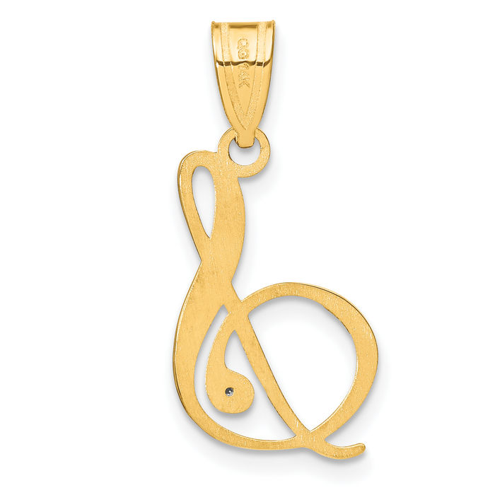 14K Solid Yellow Gold Dainty Letter S Initial Name Monogram Necklace Chain Pendant Charm Diamond