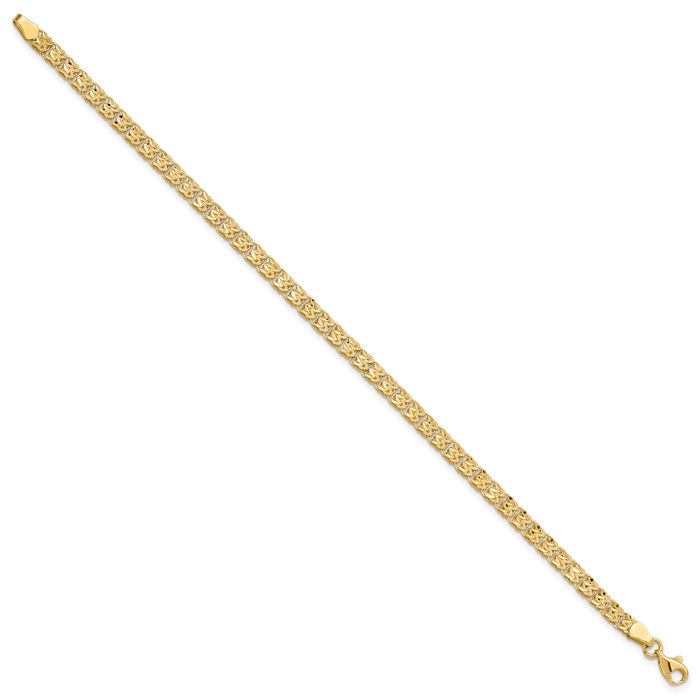 14K Solid Yellow Gold Link Chain Bracelet