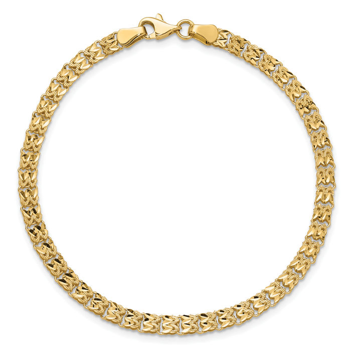 14K Solid Yellow Gold Link Chain Bracelet