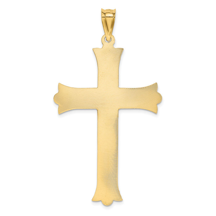 14K Solid Yellow Gold Lord Jesus Christ Crucifix Holy Cross Necklace Religious Chain Pendant Charm