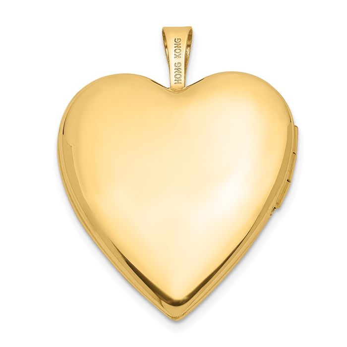 14K Solid Yellow Gold Diamond Heart Locket Necklace Chain Pendant Charm