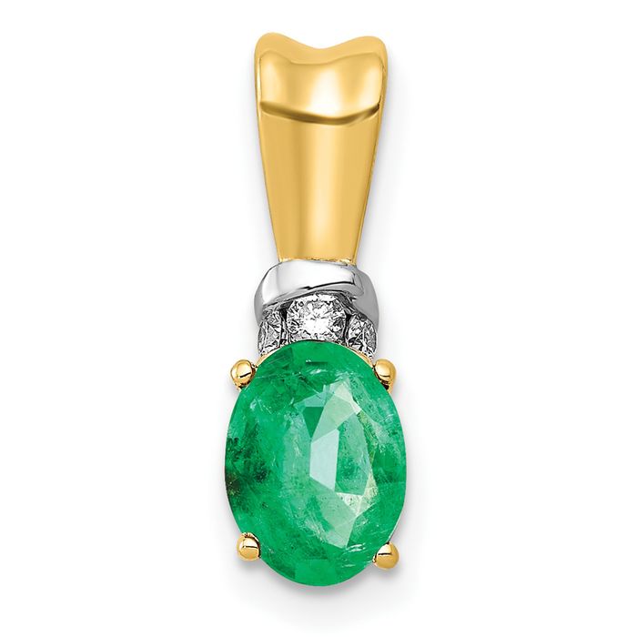 Collier ovale émeraude diamant or jaune massif 14 carats 2024