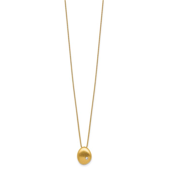 14K Solid Yellow Gold Diamond Pendant Geometric Necklace Chain