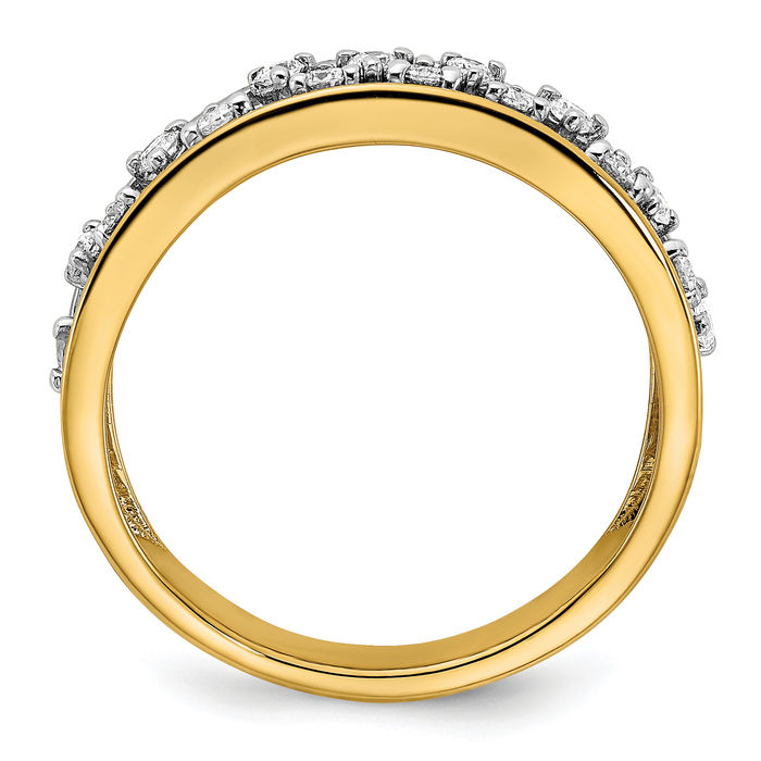 14K Solid Yellow Gold Diamond Ring