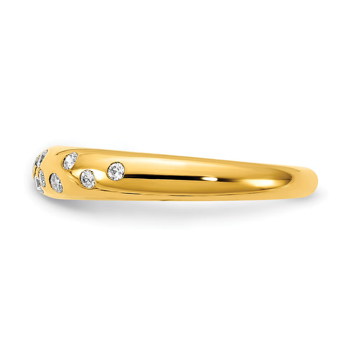 14K Solid Yellow Gold Diamond Sprinkle Wedding Band Ring Gemstone